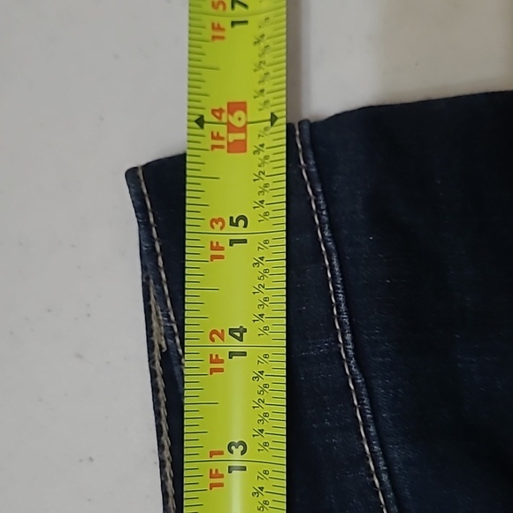 Chico's Dark Blue Crop Jeans with Embellishments size 0.5 (6) - Picture 5 of 10